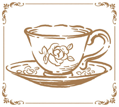 ティーカップ アンティーク小物 ベクターイラスト素材 Stock Vector Adobe Stock