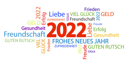 Obraz premium word cloud with new year 2022 greetings