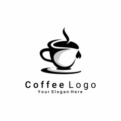 vector illustration of a cup of coffee, can be used for cafe logos, bars, brands, labels, and t-shirt screen printing