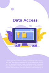 Obraz premium Cybersecurity, Data Access, Protection network safe data concept. Web page design templates. Vector illustration