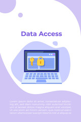 Cybersecurity, Data Access, Protection network safe data concept. Web page design templates. Vector illustration