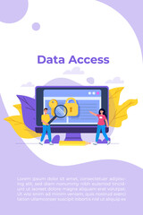 Fototapeta na wymiar Cybersecurity, Data Access, Protection network safe data concept. Web page design templates. Vector illustration