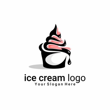 vector ice cream logo on white background