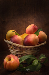 nectarines in a basket