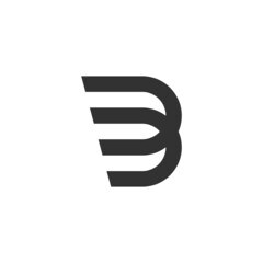 Monogram logo design initials B