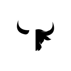 Obraz na płótnie Canvas bull head horn icon template