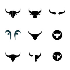 bull head horn icon template