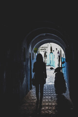 tunnel vision in morocco old street Medina