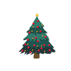 Christmas tree illustration on white background