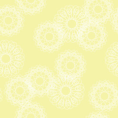 Seamless pattern. Vintage decorative elements knitting or spirograph, abstract background. Islamic, Arabic, Indian, ottoman motifs. Perfect for printing on fabric or paper.
