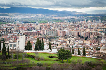 Fototapeta na wymiar Urban residential districts of Granada city