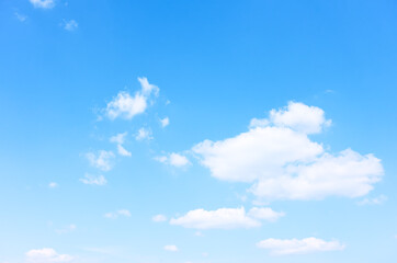 Naklejka na ściany i meble Blue sky with rare white clouds