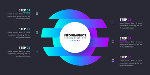 Infographic design template. Creative concept with 6 steps