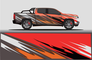 Naklejka premium Car livery wrap decal, rally race style vector illustration abstract background