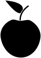 Obraz premium Apple icon, black silhouette highlighted on a white background. Vector illustration. A series of business icons.