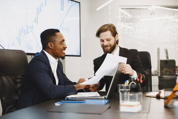 Two busines partners men in the office