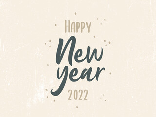 Happy new year 2022 letter lettering  calligraphic design Holiday vector vintage brazilian portuguese