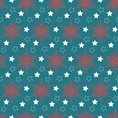 Crystal shape snowflake, christmas decoration vector illustration