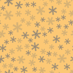 Greeting christmas seamless pattern, icy snowflake crystal