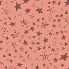 Seamless pattern, star asterisk, ash pink design vector illustration with star