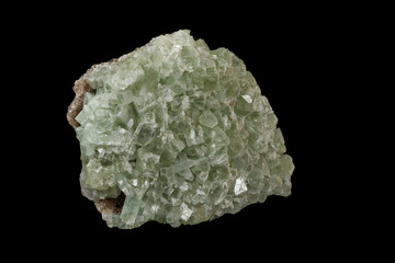 Macro stone Apophyllite mineral on black background