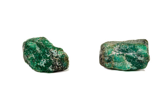 Macro Diopside mineral stone on a white background