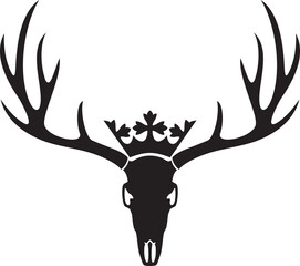 Deer skull with crown vector illustration