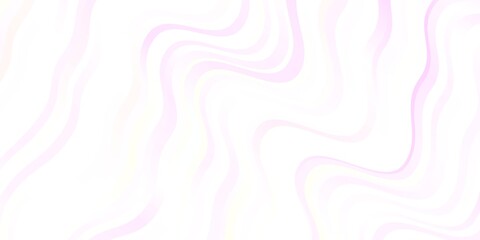 Light Pink, Yellow vector pattern with curves.