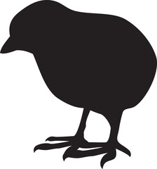 Baby chicken silhouette vector illustration