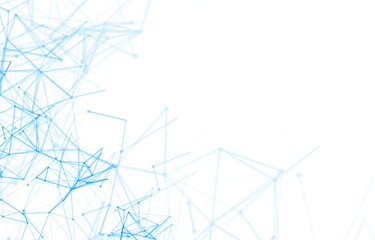 white background with abstract network mesh diagram