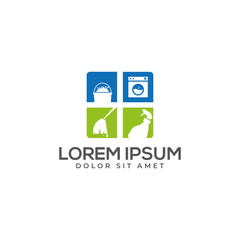 laundry and cleaning service logo template
