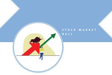 2D illustration stock market concept