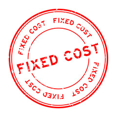Grunge red fixed cost word round rubber seal stamp on white background