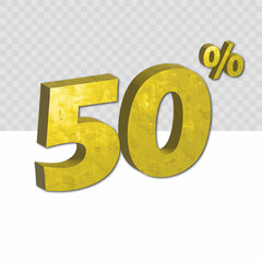 50 percent discount vector 3d texture