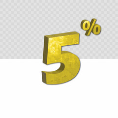 5 percent discount vector 3d texture
