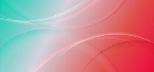 Abstract wave trendy geometric abstract background with soft green and red gradient.