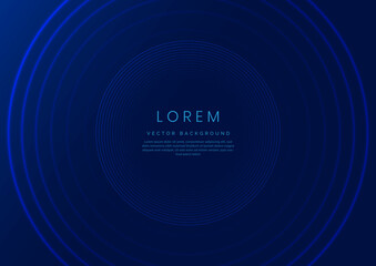 Abstract  blue gradient circles layers lighting background with copy space for your text.