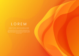 Abstract modern orange gradient waves overlap background with copy space for text. Minimal concept.