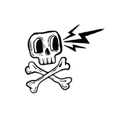 cross bone with hand drawing style free vector illustration