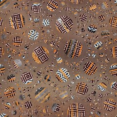 Seamless abstract textured circle pattern for surface print. High quality illustration. Modern grungy polka dot graphic motif. Hipster chic textile swatch. Dots, spots, or orbs. Scrapbook paper design