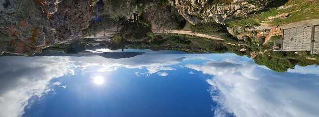 waterfall in the mountains