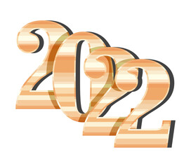 golden 2022 year illustration