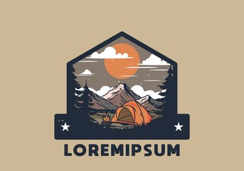 Dome tent camping illustration graphic