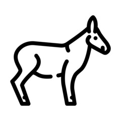 donkey animal line icon vector. donkey animal sign. isolated contour symbol black illustration