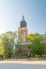 Tower of Turku Cathedral, medieval basilica in Finland and the Mother Church of the Evangelical Lutheran Church of Finland.