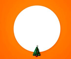 Christmas cushion tree overhead view - flat lay