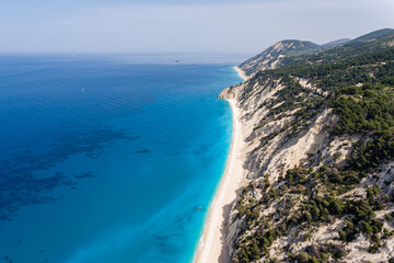 Fototapeta na wymiar Egremni beach in Lefkada Ionian sea Greece