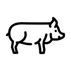 pig farm animal line icon vector. pig farm animal sign. isolated contour symbol black illustration