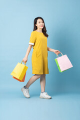 Asian woman portrait in need of a shopping bag