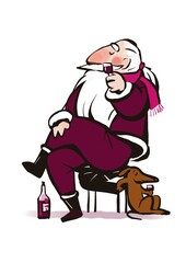 Weihnachtsmann mit Wein